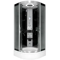 AcquaVapore Komplettdusche Fertigdusche Dusche D58-63M0 Schwarz 100x100, Sicherheitsglas ESG, inklusive Duschwanne schwarz