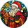 Wash+Dry Stainglass Santa 90 x 90 cm Bunt