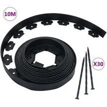 vidaXL Flexible Rasenkante 1000 x 5 cm 30 Nägel schwarz