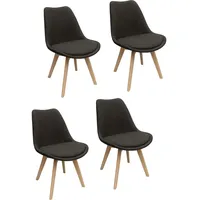 Hti-Living Esszimmerstuhl 4er Set Atlanta Grau