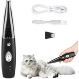 OFFCUP Pfotentrimmer für Hundem, Leise Hundeschermaschine mit Staubsauger, Schermaschine Hund Katze, Hundetrimmer Wiederaufladbar Hundepfoten Trimmer Haustier Rasierer für Pfoten, Gesicht und Ohren