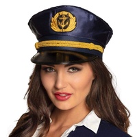 Boland 44362 - Kapitän Mütze für Erwachsene, Kapitänsmütze für Damen und Herren, Hut für ein Maritimes Kostüm, Seemannsmütze, JGA