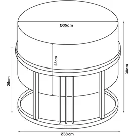 [en.casa] Hocker, Multifunktionaler stapelbarer Sitzhocker Tas 2er Set rund Grün