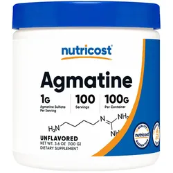 Nutricost Pure Agmatine Sulfate Powder (100 g, Geschmacksneutral)