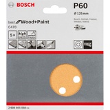 Bosch Professional C470 Best for Wood and Paint Exzenterschleifblatt 125mm K60, 5er-Pack (2608605068)