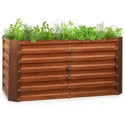 Blumfeldt Rust Grow Hochbeet Gartenbeet verzinktes Stahlblech Rost-Finish Rostrot