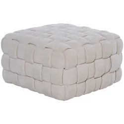Hocker JAHNKE "WEB ART M", beige (creme), B:78cm H:42,5cm T:78cm, Hocker, Hocker, Couchtisch, Beistelltisch gepolstert in edler Flechtoptik