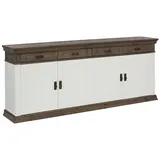 Home Affaire Sideboard HOME AFFAIRE "Vinales", weiß (weiß, wengefarben), B:202cm H:83cm T:39cm, Sideboards, Sideboard, Kommode im klassischen Landhausstil, Breite 202 cm