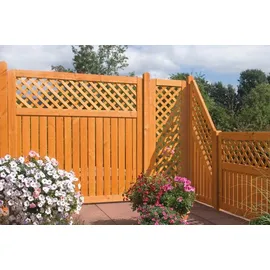 BM Massivholz Sichtschutz Zaun Sylt 90 x 100 cm Braun Douglasie