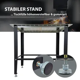 Trutzholm Arbeitstisch Stahl 91,5 x 61 x 80 cm schwarz Tragkraft 200 kg mit Lochplatte
