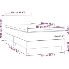 vidaXL Boxspringbett 100 x 200 cm Schwarz