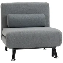 Homcom Schlafsessel mit Bettfunktion Polyester 70 x 75 x 75 cm Grau mit Kissen