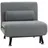 Homcom Schlafsessel mit Bettfunktion Polyester 70 x 75 x 75 cm Grau mit Kissen