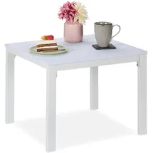 Relaxdays Beistelltisch Kunststoff Stahl weiß wetterfest, 39 x 52 x 48 cm 4,6 kg