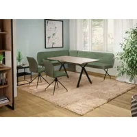 OTTO home Eckbankgruppe OTTO HOME "Bruna Essecke, Sitzgruppe, Eckbankgruppe, Küchenbankgruppe", grün, dunkelpetrol, schwarz, B:241cm H:87cm T:177cm, Holzwerkstoff, Massivholz, Metall, Polyester, Sitzmöbel-Sets, Eckbankgruppe, Stuhl: 360 drehbar (Rückst.