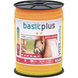 VOSS.farming Elektrozaunband 200 m 20 mm gelb-orange