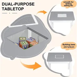 Woltu Kindersitzgruppe mit 2 Stühlen  weiß/grau