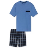 SCHIESSER Herren, Schlafanzug kurz Rundhals-Nightwear Set Pyjamaset, atlantikblau_180261, 56
