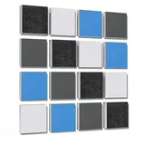 platino24 Akustikplatte 16 Elemente 3D-Set Colore Quadrat 27,5 x 27,5 cm Multicolore blau