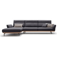 hülsta sofa Ecksofa hs.460, Sockel in Eiche, Winkelfüße in Umbragrau, Breite 338 cm schwarz