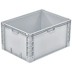 PROREGAL Euro-Norm Großbehälter | HxBxT 42x60x80cm | 168 Liter | Verstärkter Boden | Grau  | Eurobehälter, Transportbox, Transportbehälter