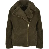 URBAN CLASSICS Ladies Sherpa Biker Jacket - olive,