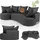 Juskys Sofa Tirano - Ecksofa L-Form, inkl. Kissen, 4-Sitzer Eckcouch, Samt Dunkelgrau &