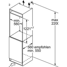 Bosch Serie 6 KIL42ADD1 Einbaukühlschrank (187 l, 1221 mm hoch)