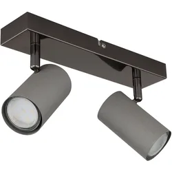 GLOBO LIGHTING LED Deckenstrahler "ROBBY", schwarz (schwarz, chrom), 2 flammig,, Lampen, geeignet für GU10-Fassung LxBxH: 260x100x120mm