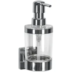 Seifenspender KLEINE WOLKE "Luno", transparent (clear), B:6,6cm H:17,4cm T:10,2cm, Kunststoff, Metall, Dosierspender, Kunststoff/Metall