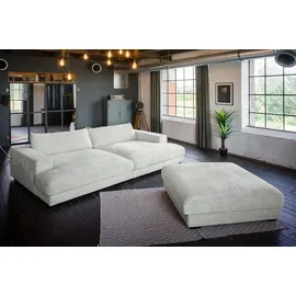 KAWOLA Big Sofa Cord 2-Sitzer Hellgrau
