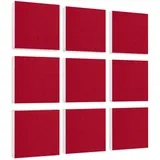platino24 Akustikpaneele 9 Elemente Colore Quadrat 27,5 x 27,5 cm BordeauxI Schallabsorber aus Basotect G+ mit Akustikfilz I Schalldämmung Wand & Decke I Akustikelemente Wandpaneel