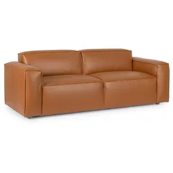 Sofa Joseph aus Kunstleder, Cognac