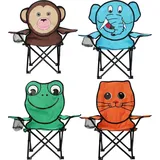 Campingstuhl für Kinder - Klappstuhl Strandstuhl Gartenstuhl Kinderstuhl - Elefant Frosch Affe Katze