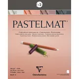 Clairefontaine 96007C Zeichenblock Pastelmat (12 Blatt, 24 x 30 cm, 360 g, mit 4 transparenten Trennblättern, Spezielkarton ideal fur Pastell und Kreide) braun, anthrazit, weiß und hellbraun