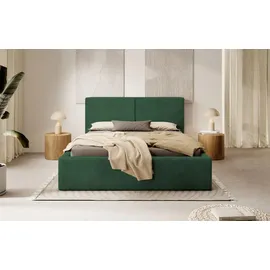 Selsey Doppelbett Farese - Bett mit Polsterrahmen, Cordbezug 180 cm, dunkelgrün - dunkelgrün