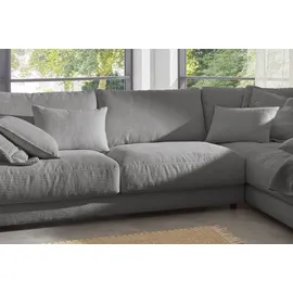 KAWOLA Ecksofa Madeline Cord Recamiere rechts grau