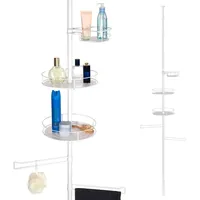 Bremermann Teleskop-Badregal, weiß Metall, 30x290x30 cm Badezimmer, Badezimmerregale, Badregale