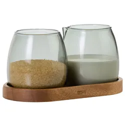 Ad Hoc Milch- und Zuckerglas 3-tlg. YUNA - B/H/T ca. 16,00x7,50x8,50