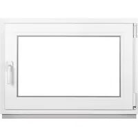 Framex Premium Kellerfenster - Kunststofffenster Weiß BxH 650 x 500 mm - Garagenfenster/Gartenhaus Fenster BxH 65 x 50 cm 3-fach Verglast - Din Rechts-Funktion Dreh Kipp Fenster-Alle Größen