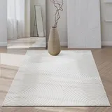 the carpet Santo Plus - Teppich für Wohnzimmer & Schlafzimmer, Hochwertig, Pflegeleicht & Langlebig, Modernes Design, auch für Outdoor geeignet, Creme, 200 x 280 cm