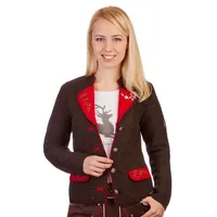 Spieth & Wensky Trachtenjanker Trachtenjacke Damen - NEURIED - dunkelbraun, rot braun XS
