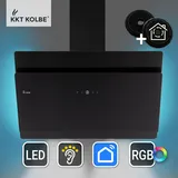 KKT KOLBE Dunstabzugshaube 90cm Kopffreie Wandhaube Edelstahl schwarz SmartHome