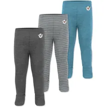 normani Outdoor Sports Normani, Outdoor Sports 3er Pack Baby Merino Unterhose mit Füßen in Blau/Grau/Anthrazit | Gr.: 62,