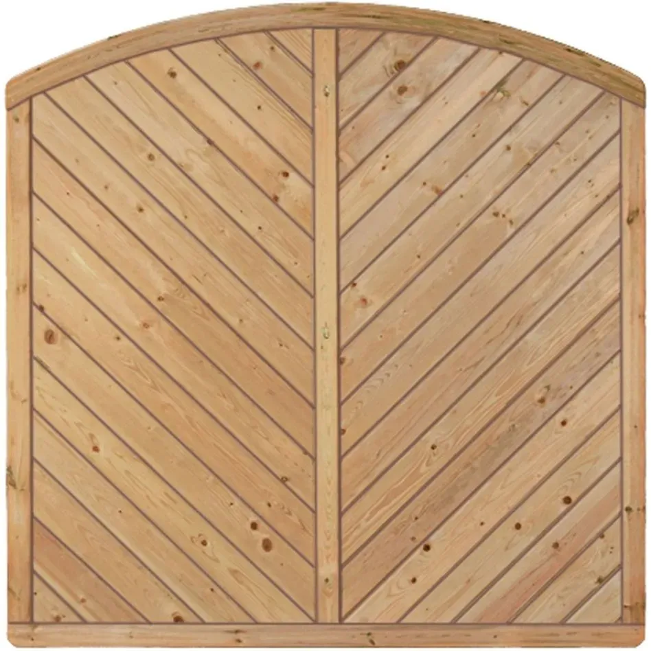 T&J Sichtschutzzaun CLASSIC Diagonal mit Rundbogen Sichtschutz Lamellenzaun