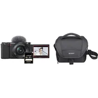 Sony Alpha ZV-E10K Kit + Tasche 64 GB Speicherkarte + Objektiv 16 mm - 50 mm