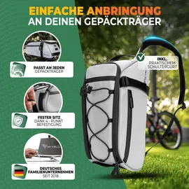 MIVELO 3in1 Gepäckträgertasche NEO reflektierend 9L