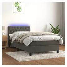 vidaXL Boxspringbett 100 x 200 cm Dunkelgrau