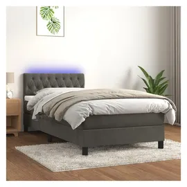 vidaXL Boxspringbett 100 x 200 cm Dunkelgrau