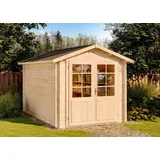 Alpholz Gerätehaus Holz Bremen C, BxT: 270x420 cm, in Naturbelassen mit 28mm Wandstärke beige